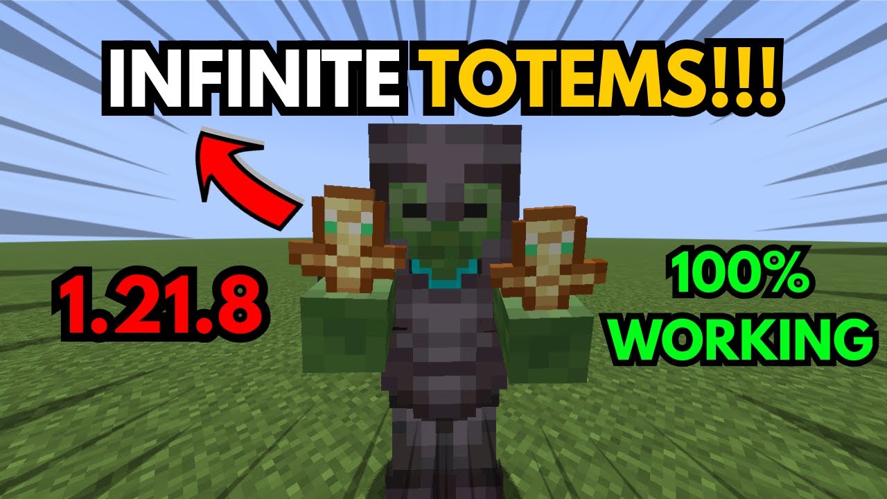 HOW TO SUMMON A ZOMBIE WITH INFINITE TOTEM FULL NETHERITE PROT 4 ON MINECRAFT 1.21.8!!