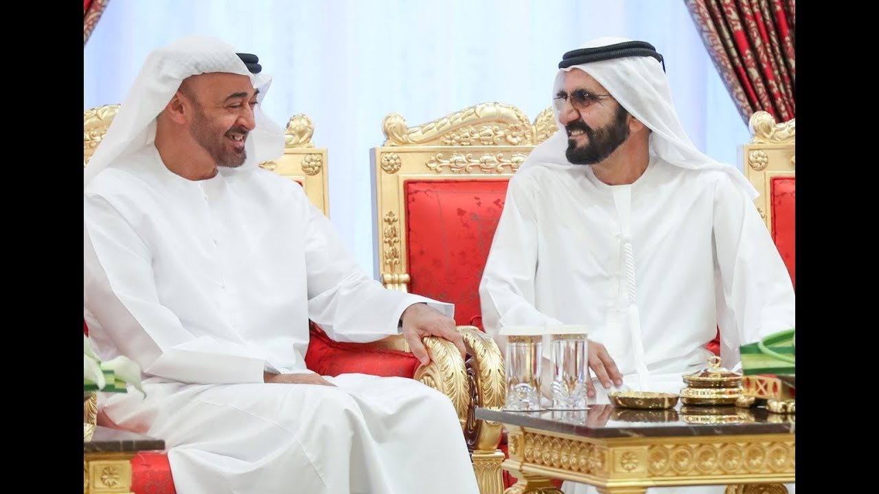 محمد بن راشد يستقبل محمد بن زايد
