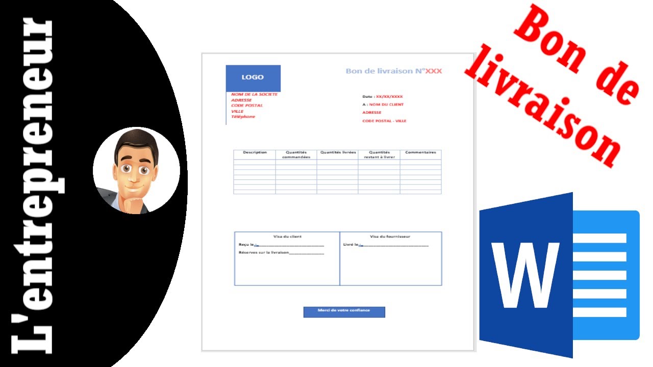Faire un bon de livraison sur word (+ mod&egrave;le)