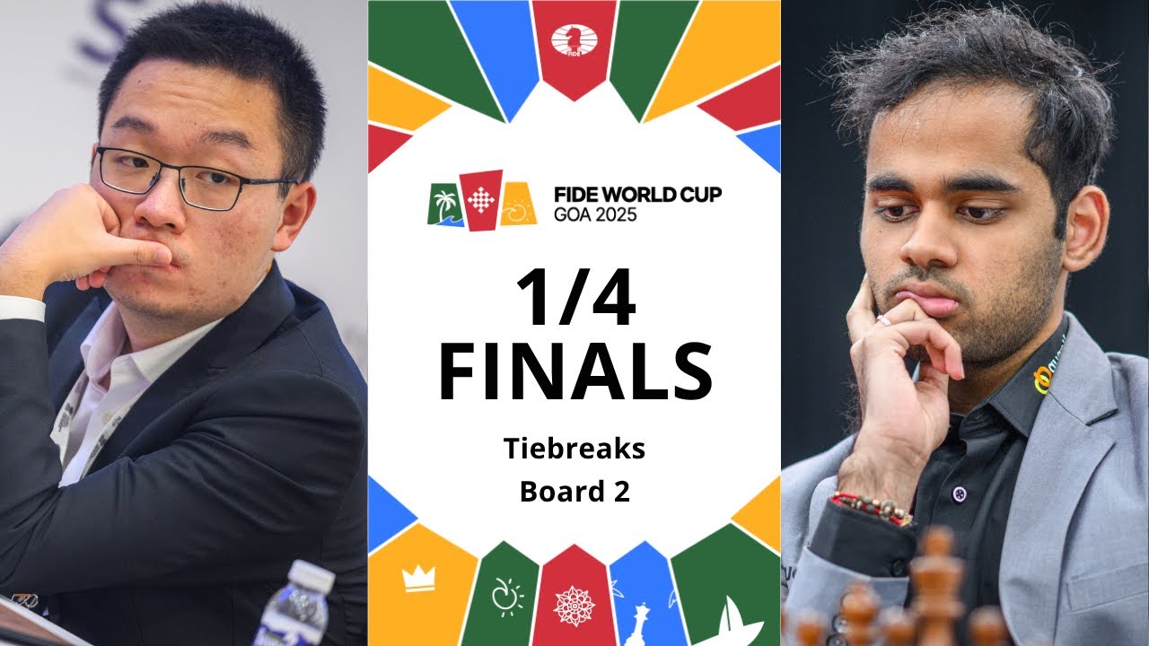 🇨🇳 Wei Yi &ndash; Arjun Erigaisi 🇮🇳 | FIDE World Cup 2025 | 1/4 finals | Tiebreaks | Board 2