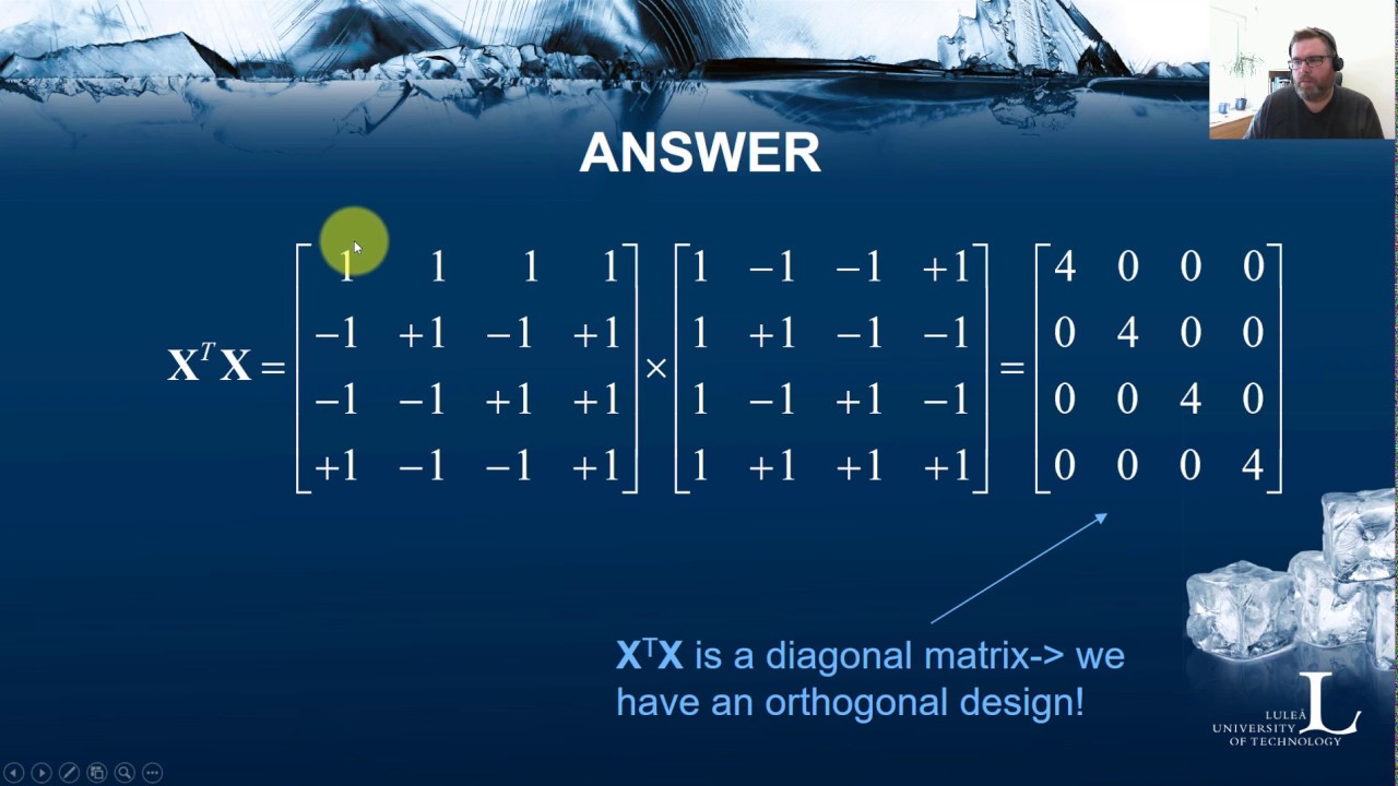 On orthogonal designs and regression