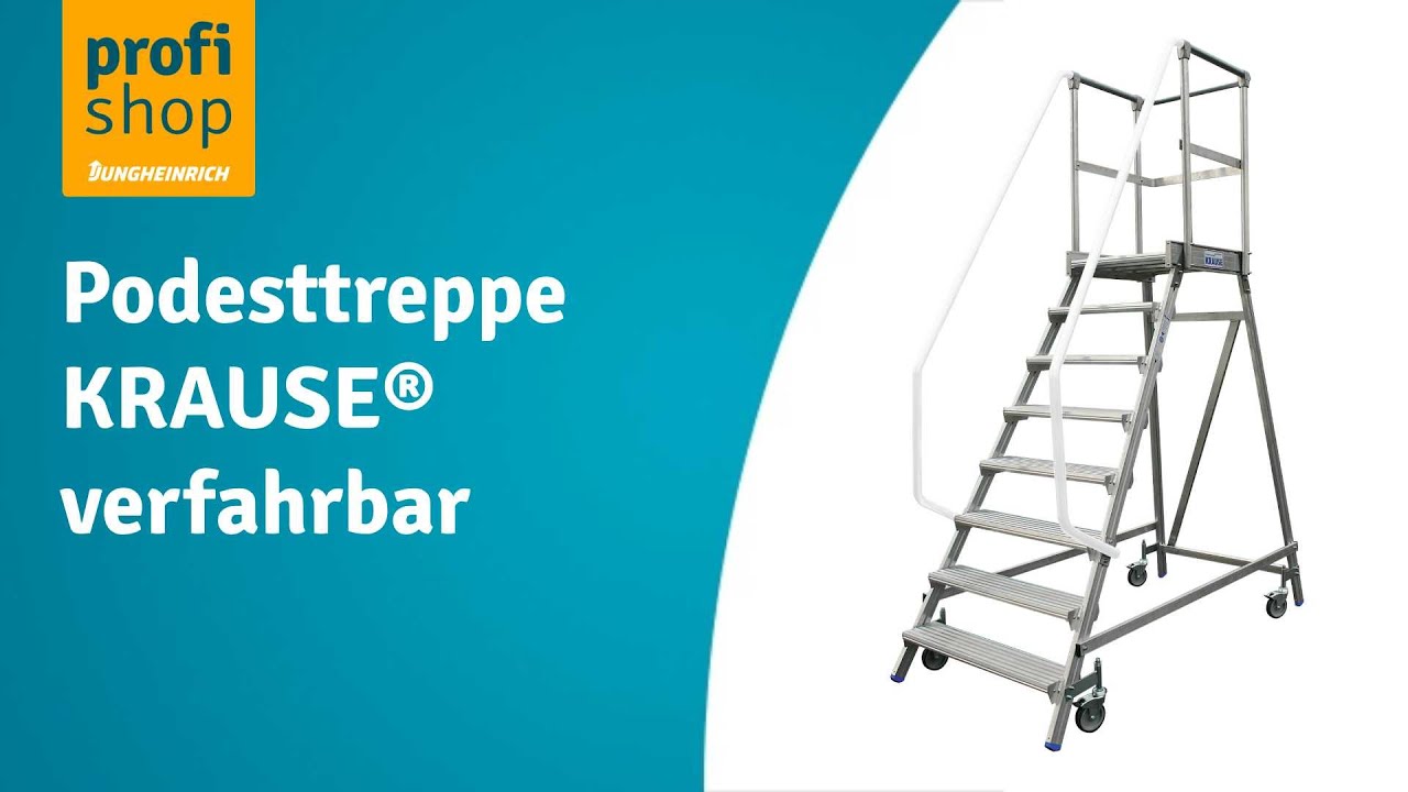 Podesttreppe KRAUSE®, 1-seitig, verfahrbar