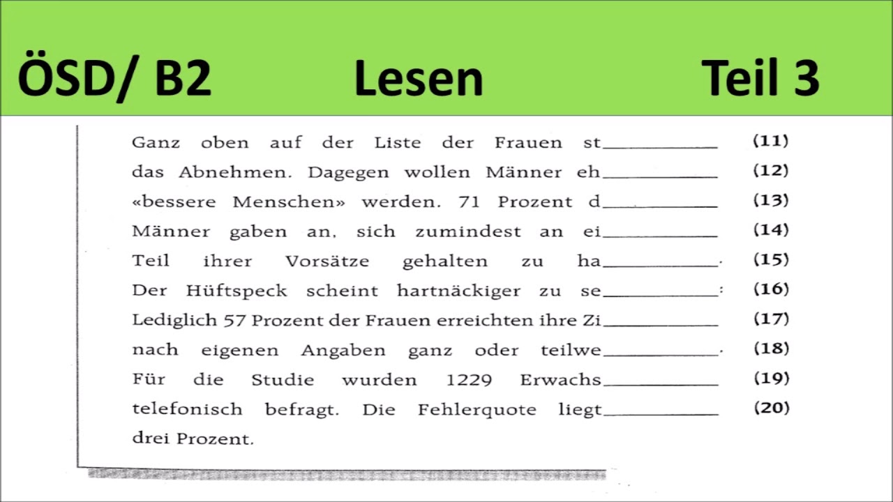 ÖSD - B2 LESEN TEIL 3