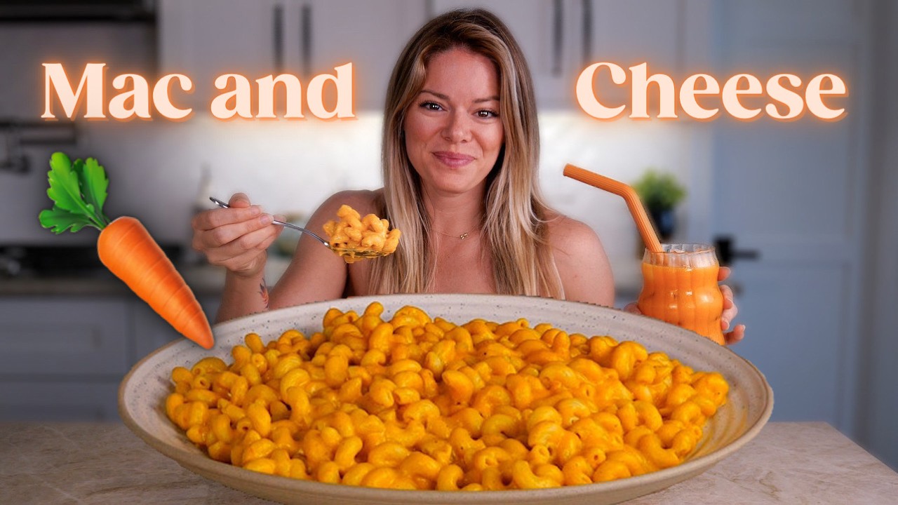 Hidden Veggie Mac and Cheese for Easter | Spring Pasta Mukbang + Recipe 🥕