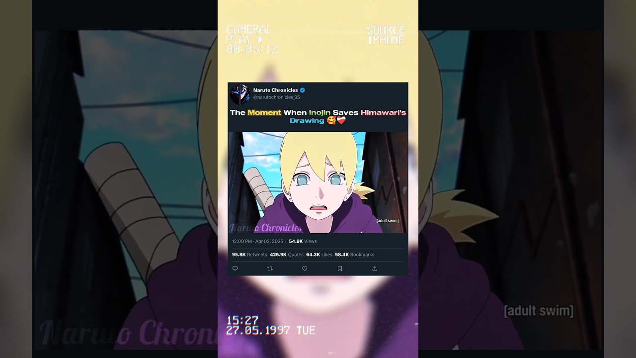 Inojin Saves Himawari's Drawing 🥰❤️&zwj;🩹#naruto #anime #boruto #sasuke #himawari #inojin #itachi#shorts