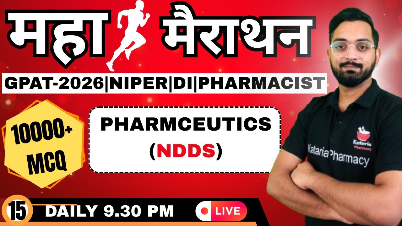 CLASS-15 | PHARMACEUTICS (NDDS)| 25 IMPORTANT MCQ | GPAT-2026, NIPER, DI, PHARMACIST