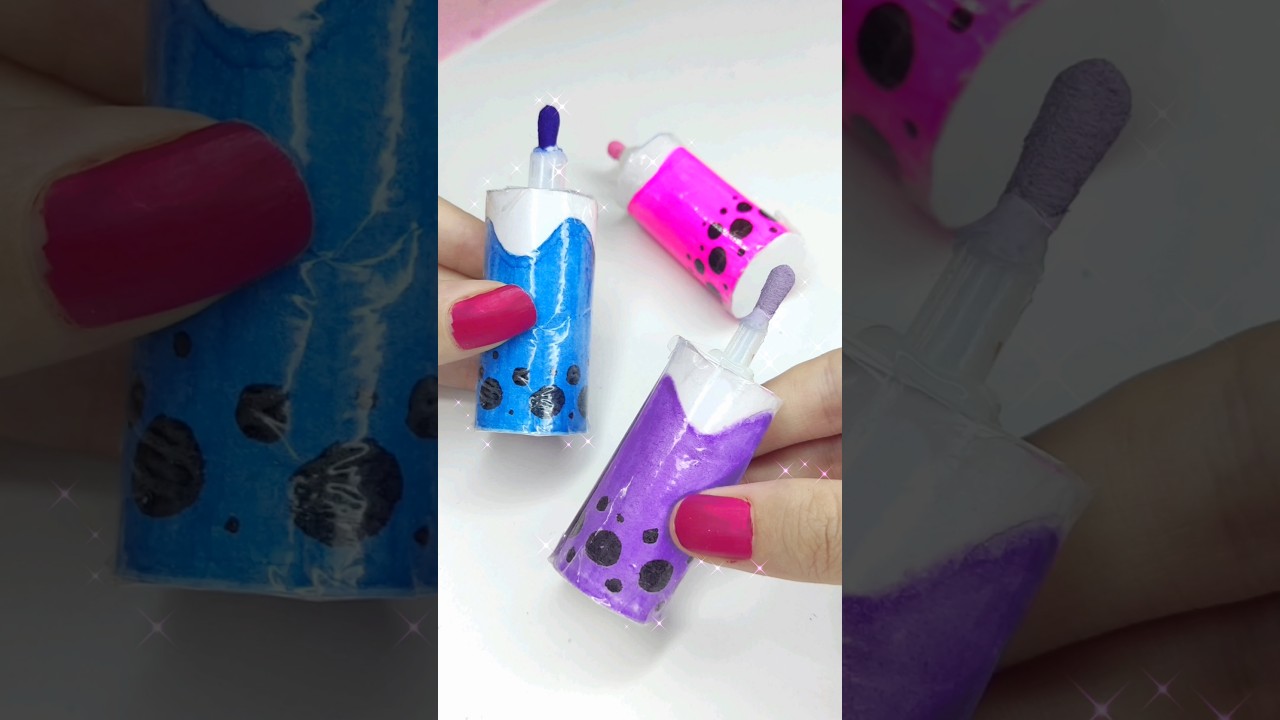 easy DIY boba paper squishy - how to make squishy pen - fati craft world