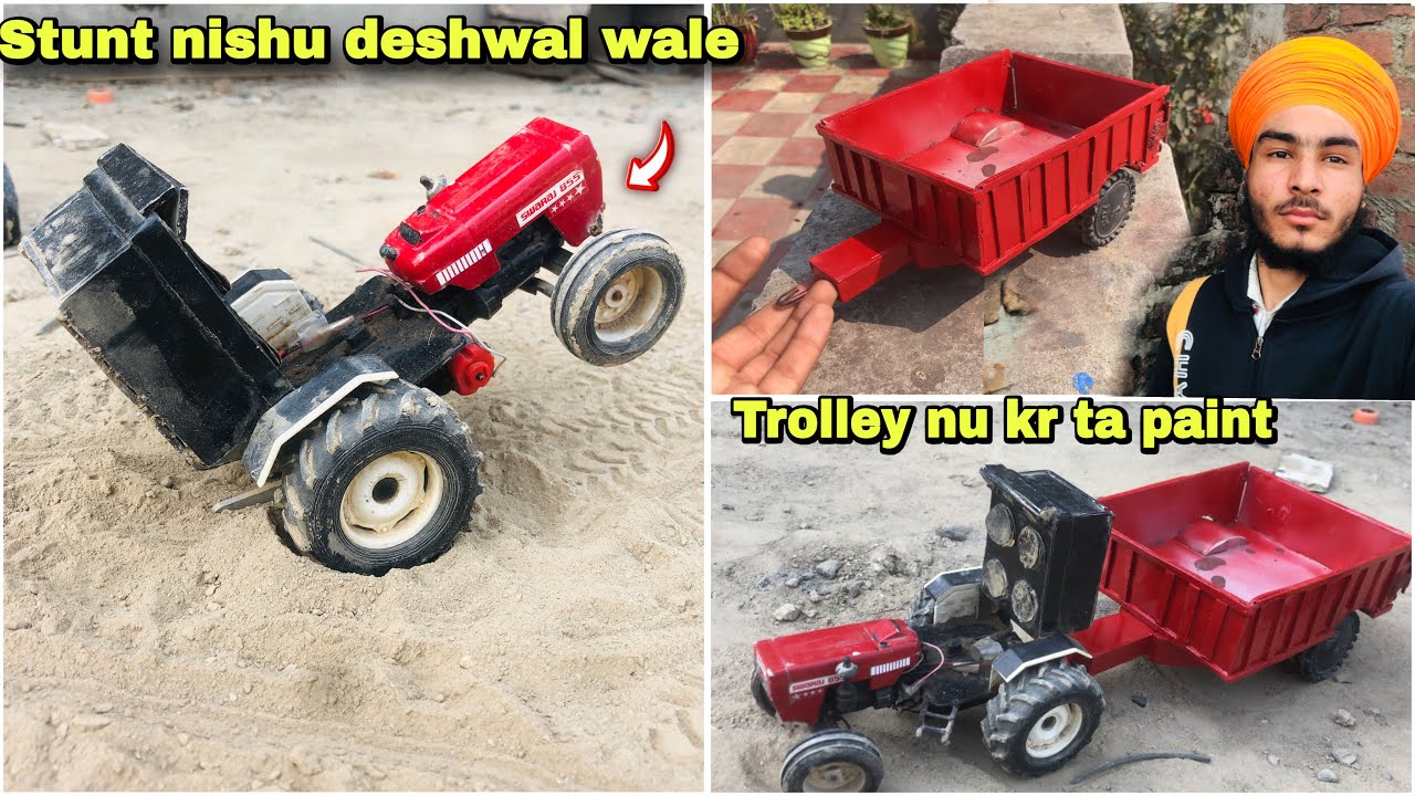 Trolley nu kr ta paint 🎨 Swaraj 🚜nal stunt nishu wale ||#viralvideo #new #youtube 