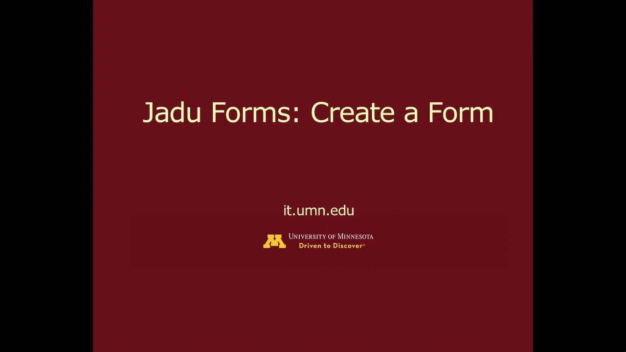 Jadu Forms - Create Form