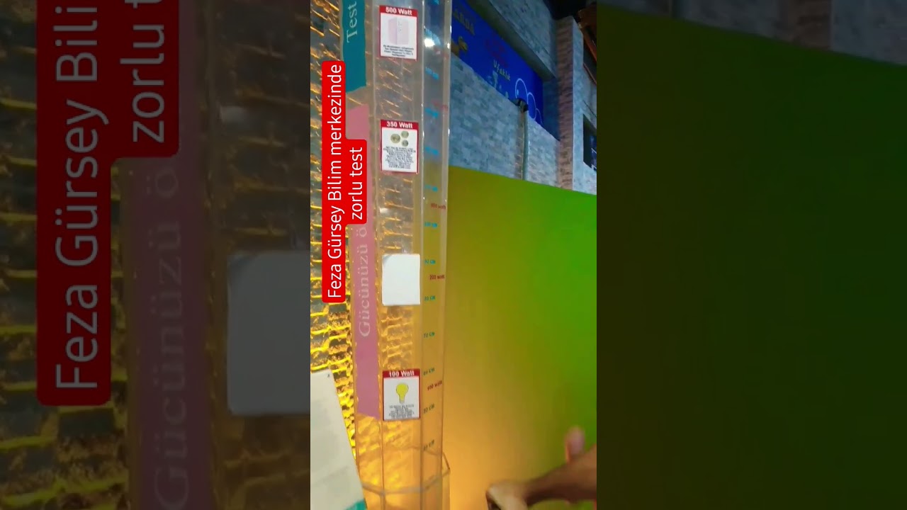 Bilim Merkezinde zorlu test (hareket enerjisi ve elektrik) sience experiment shor 