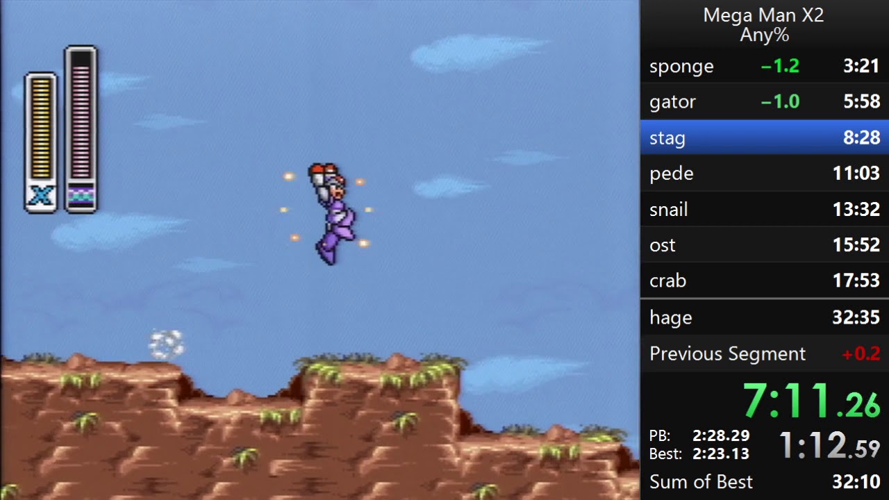 Mega Man X2 Any% speedrun in 32:26