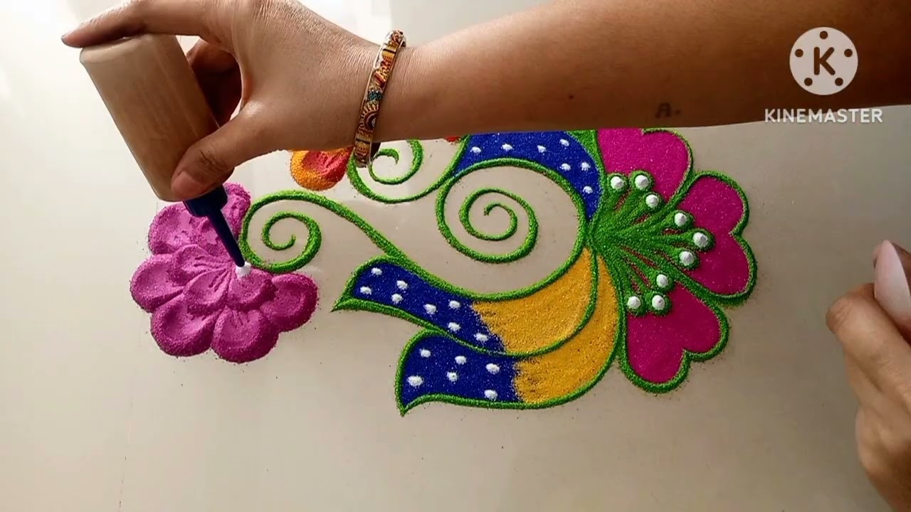 दररोज दारात काढायला अतिशय सुंदर आणि नाजूक सोप्या रांगोळी डिझाईन्स/#anusrangoli#