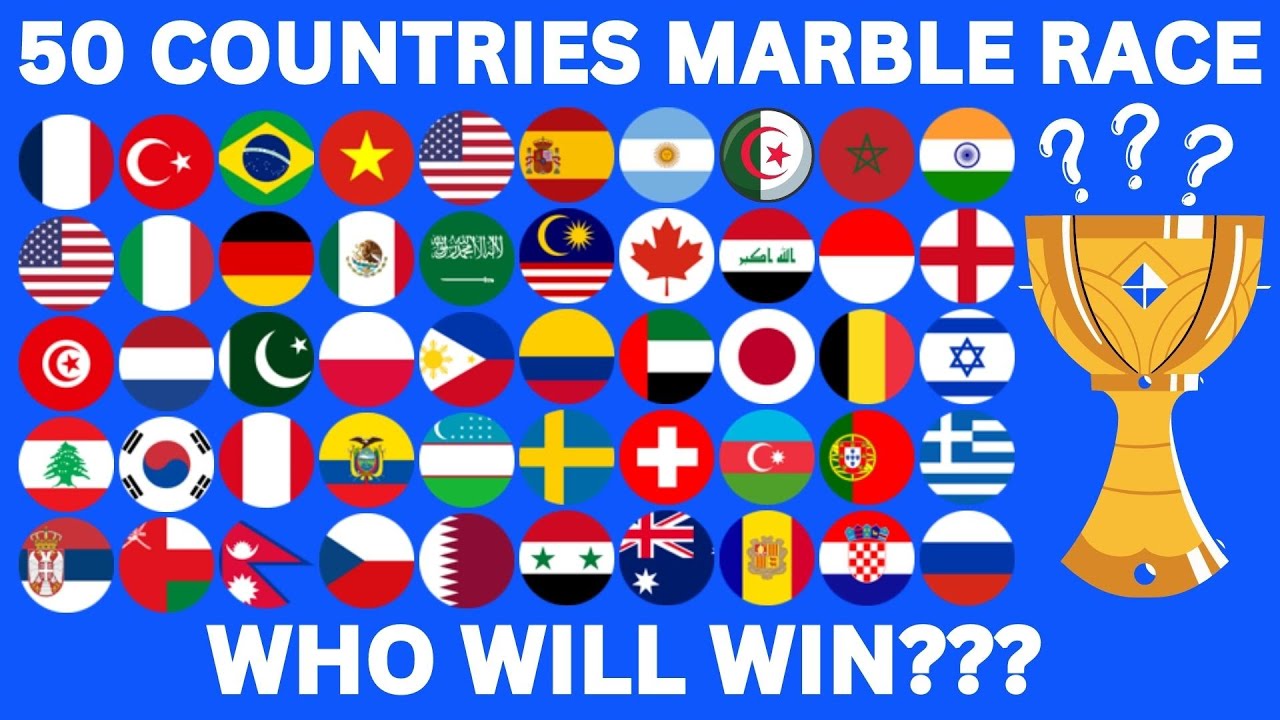50 Countries 49 Eliminations Marble Race in Algodoo