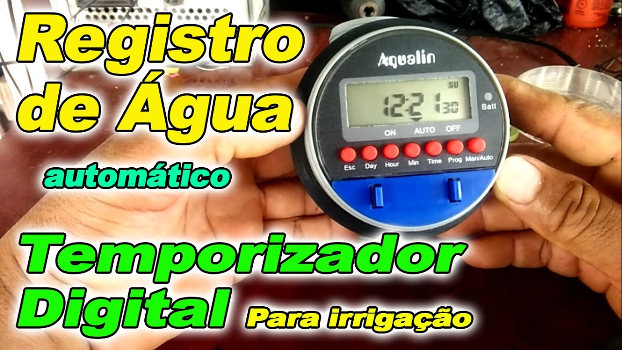 Registro de água Programável automático (temporizador para irrigação)