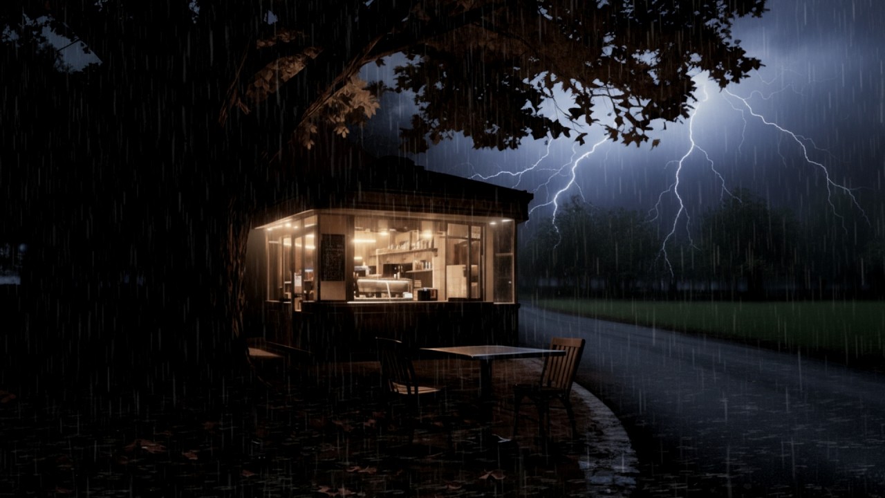 Deep Sleep Rain Sounds 🌧️ Heavy Rain & Gentle Distant Thunder in a Peaceful Midnight Forest