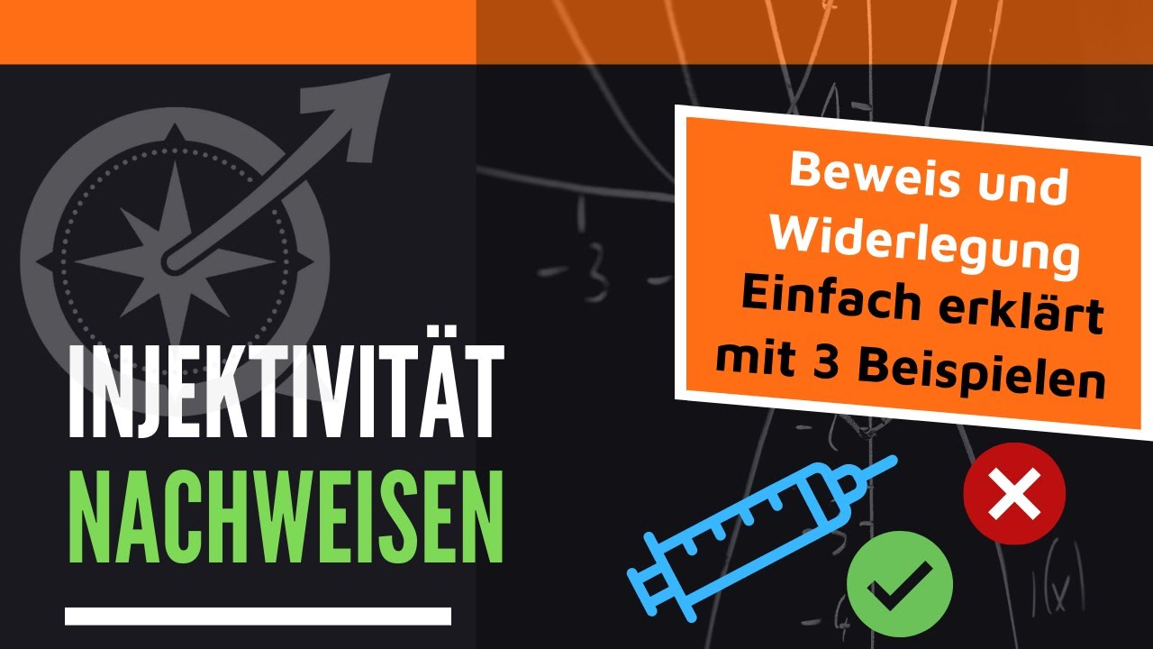 Beweis und Widerlegung, ob Funktion injektiv (3 Beispiele) | LernKompass - Mathe einfach erklärt