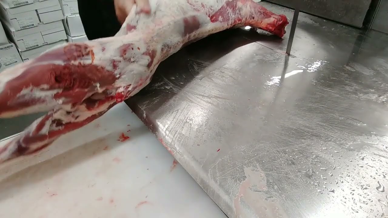 How to cut a whole Goat on the bandsaw, into curry piece's.