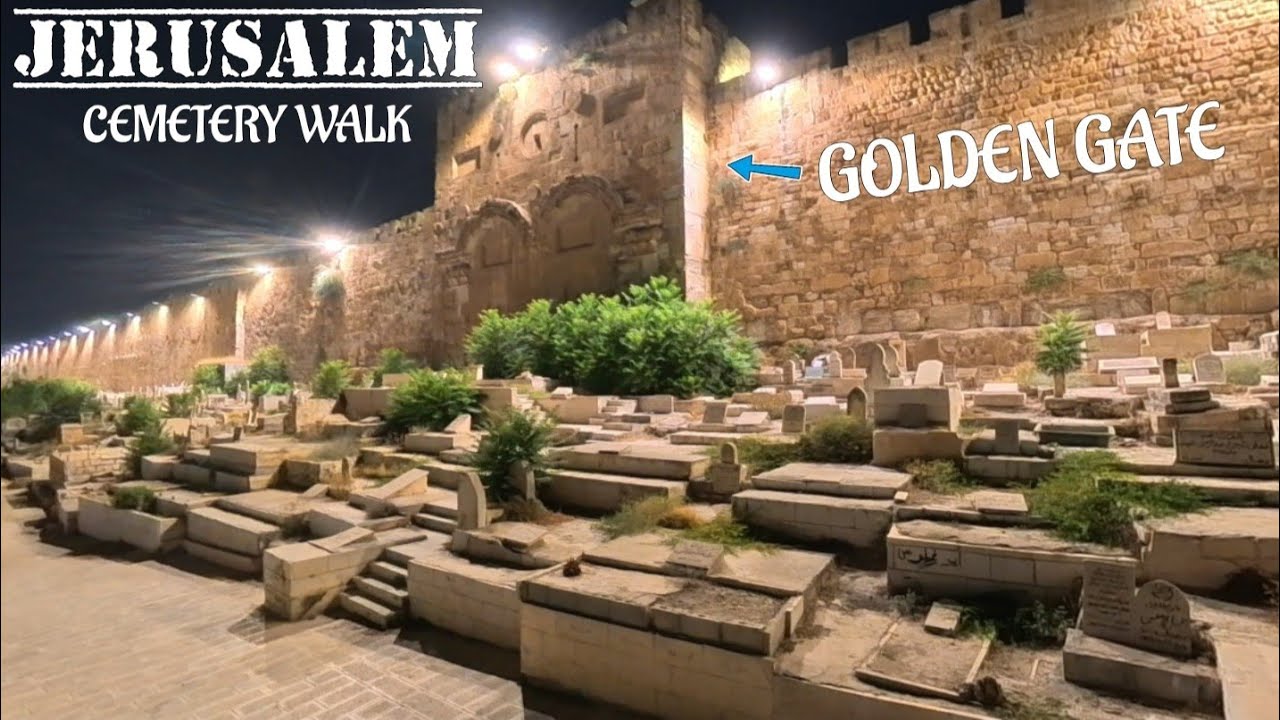 JERUSALEM at Night August 2025. Herod's gate Lions' gate Golden gate Dung gate. Holyland ISRAEL