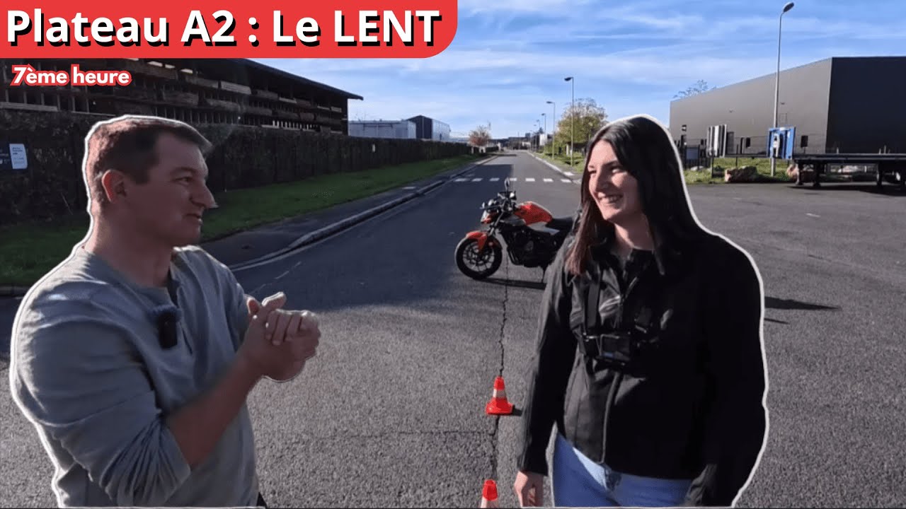 Célia progresse au plateau moto ! LENT, trajectoires et début du parcours examen 7ème heure