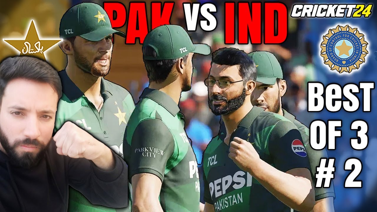 FULL DOMINATION 💪 PAKISTAN vs INDIA BEST OF 3 SERIES MATCH # 2 🤩 CRICKET 24 GAMEPLAY