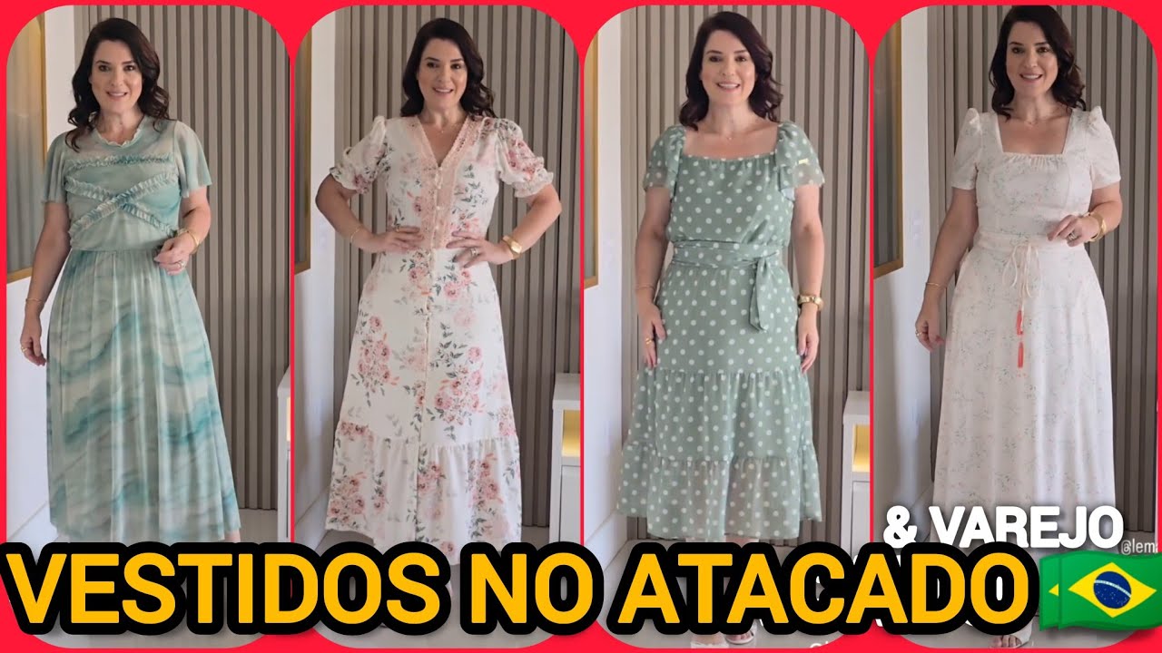 VESTIDOS NO ATACADO 🇧🇷 PROVADOR FASHION COM RENATA CASTANHEIRA 🌹✅#vestidos #moda #modamodesta 