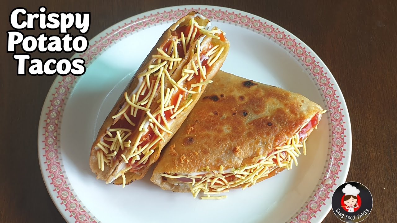 CRISPY POTATO TACOS | DESI TACOS | LEFTOVER ROTI TACOS 