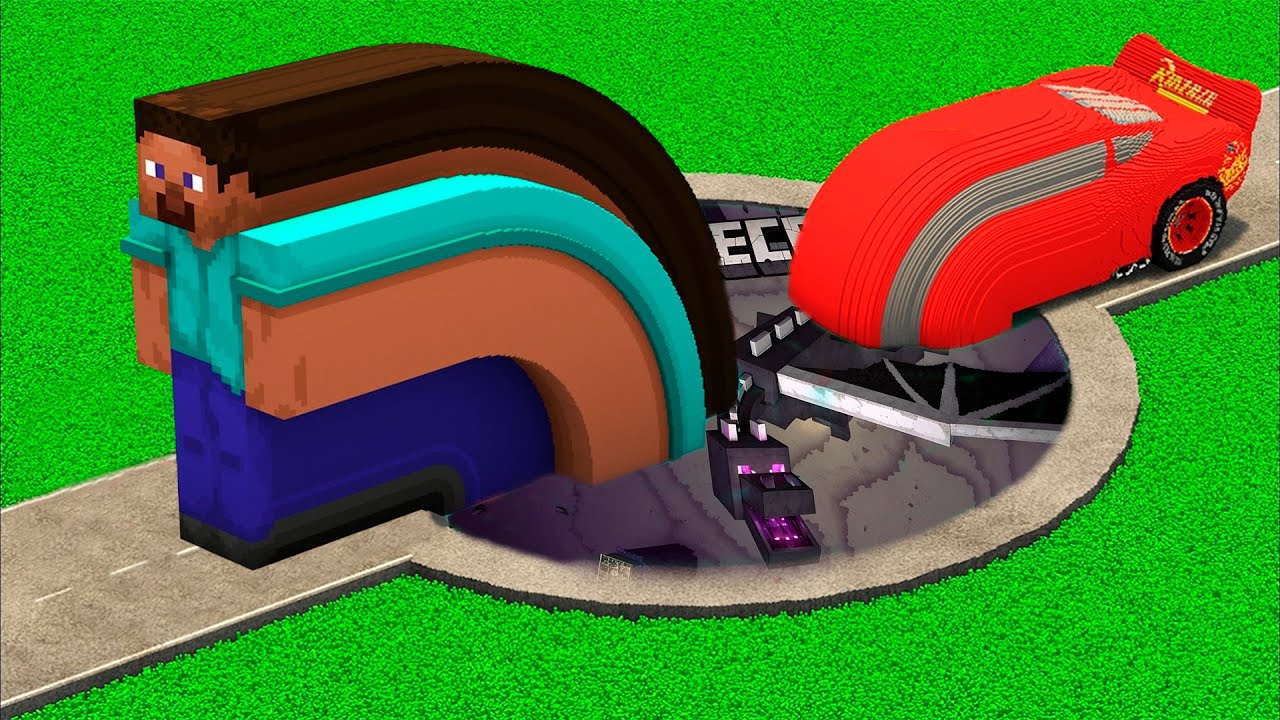 LONG CARS vs MINECRAFT PORTAL♥ in Teardown