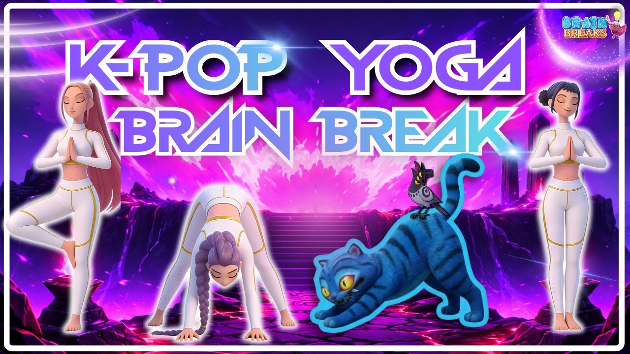 K-POP Brain Break Yoga Challenge!  ⭐ New Huntrix Music⭐  Brain Breaks For Kids