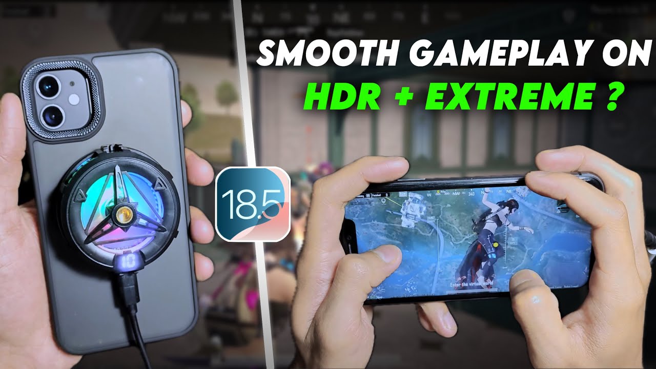 iPhone 11 HDR + EXTREME Test with Gaming cooler on iOS 18.5 lag ? | BGMI   HDR + EXTREME  TEST