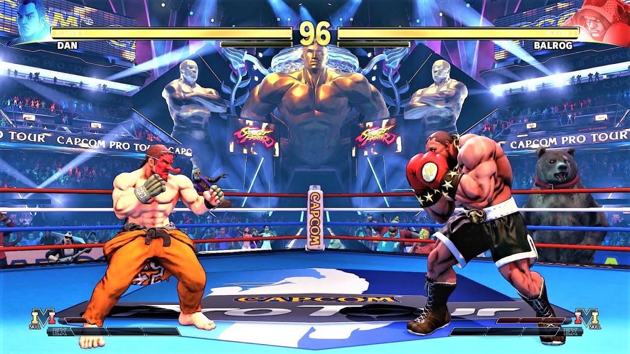 Dan Hibiki vs Balrog (Hardest AI) - Street Fighter V