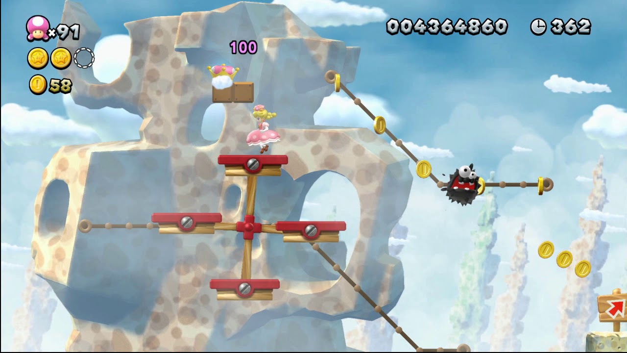 【NS】岩石山脈 6-1 三星幣 【Mario U】 New 超級瑪利歐兄弟 U 豪華版