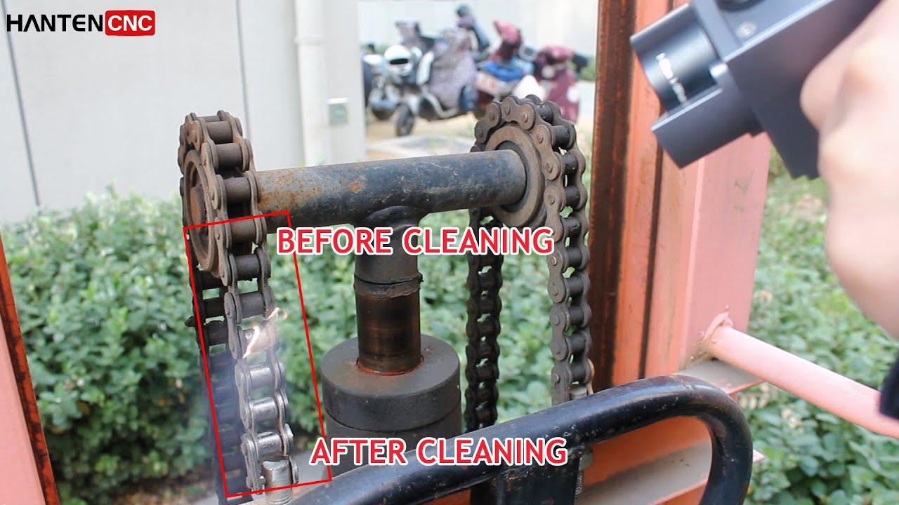 300W Pulse Laser Cleaner: Rust, Oil, and Paint Removal Demonstration #pulselasercleaner #laserclean