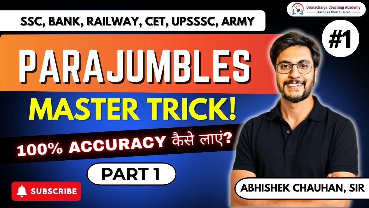 Parajumbles Master Trick 2025 | by Abhishek Sir | Dronacharya coaching academy | +91 9056732532