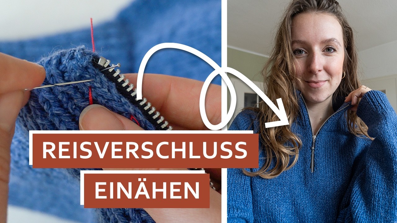 Reißverschluss in Strickpullover einnähen // Step für Step erklärt