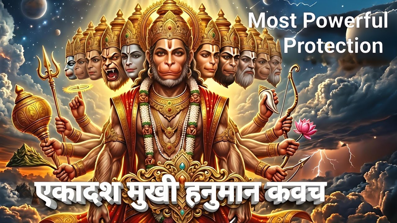 एकादश मुखी हनुमान कवच: | शत्रु भूत-प्रेत और तंत्र बाधा का महाविनाशक मंत्र | 11 Mukhi Hanuman Kavach 
