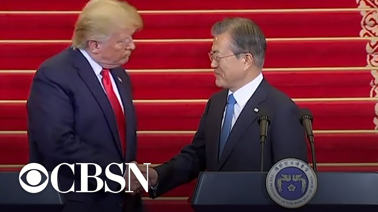 Trump and South Korean President Moon Jae-in speak to reporters