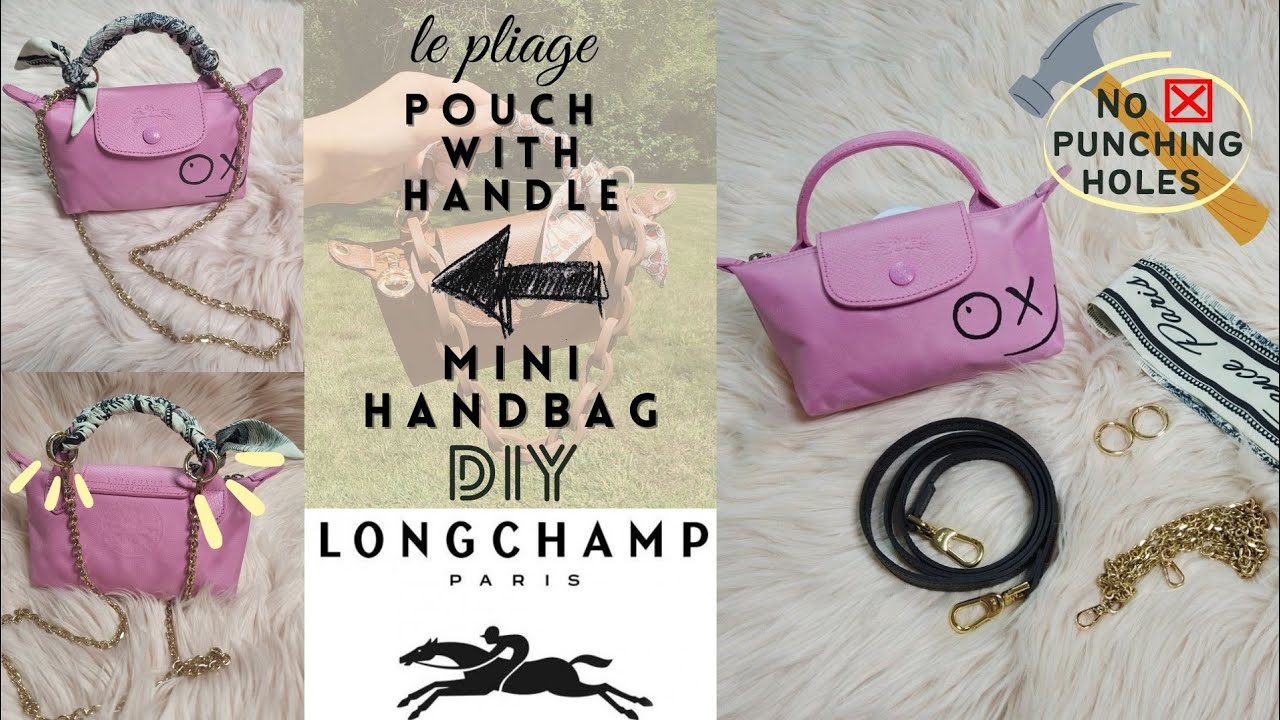 Longchamp 珑骧 |❌️NO punching holes 🛠 | Mini饺子包改造成功! | Under $100 Mini Luxury Handbag 小廢袋 | Le Pliage
