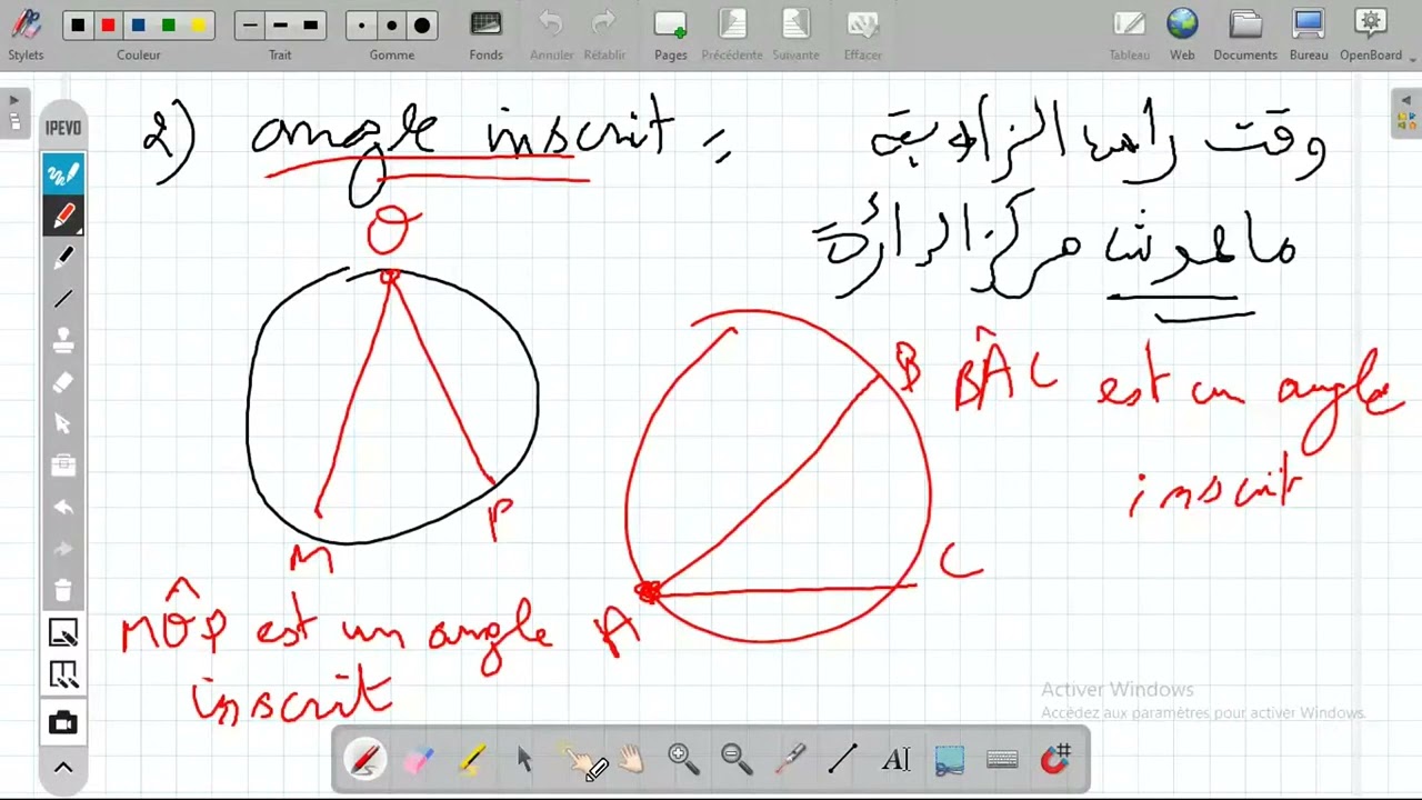 Angles Inscrit Angles au centre 1 ere Année-1 ere lesson --1 ere Trimestre