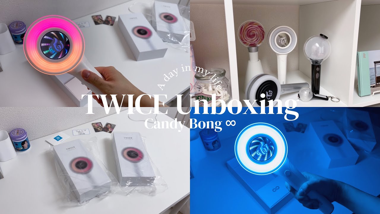 【TWICE Unboxing】Candy Bong ∞開封🍭｜ペンライト使い方説明｜特典トレカ💖