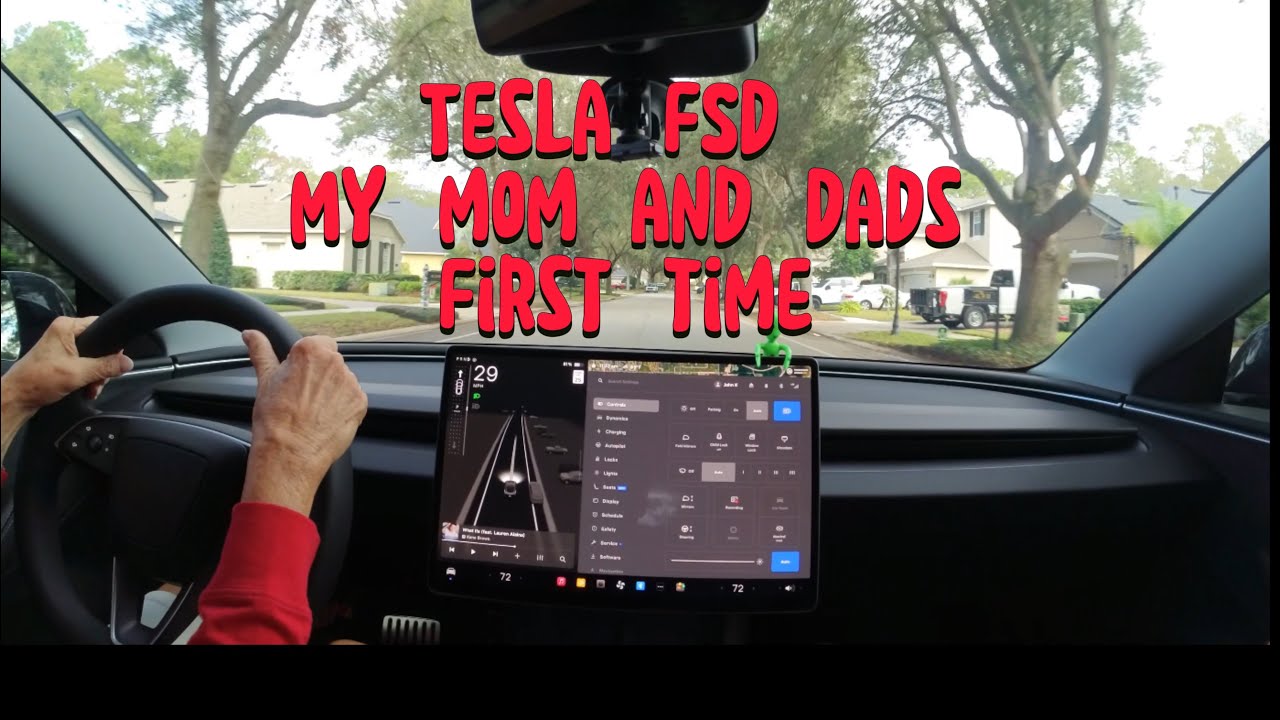Tesla FSD 13.2.2.1 with Mom and Dad