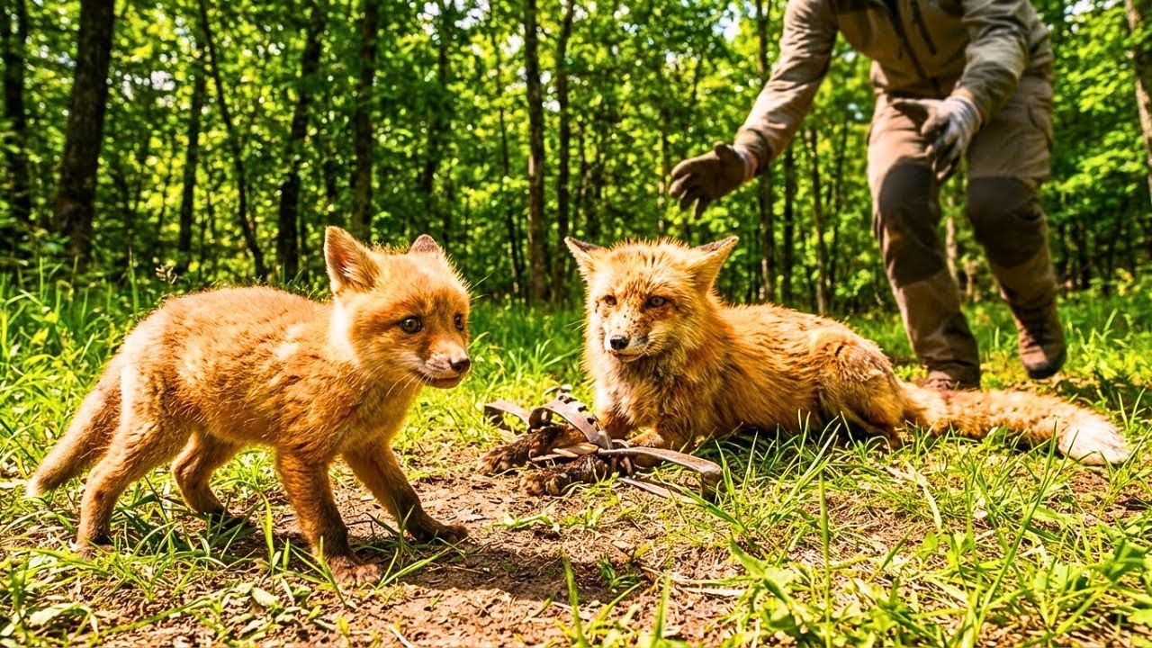 Bebé Zorro Suplica Ayuda para Salvar a su Mamá – Rescatando a una Madre Zorro Atrapada en una Trampa
