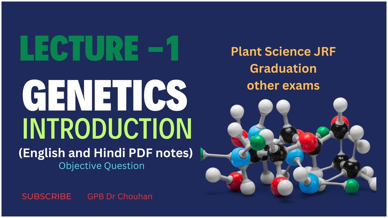 Lecture-1 Genetics: Introduction. Plant Science JRF,