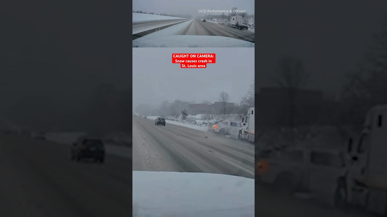 Snow causes crash in St. Louis area. No one was injured, officials said (1/10/2025) #news #snow