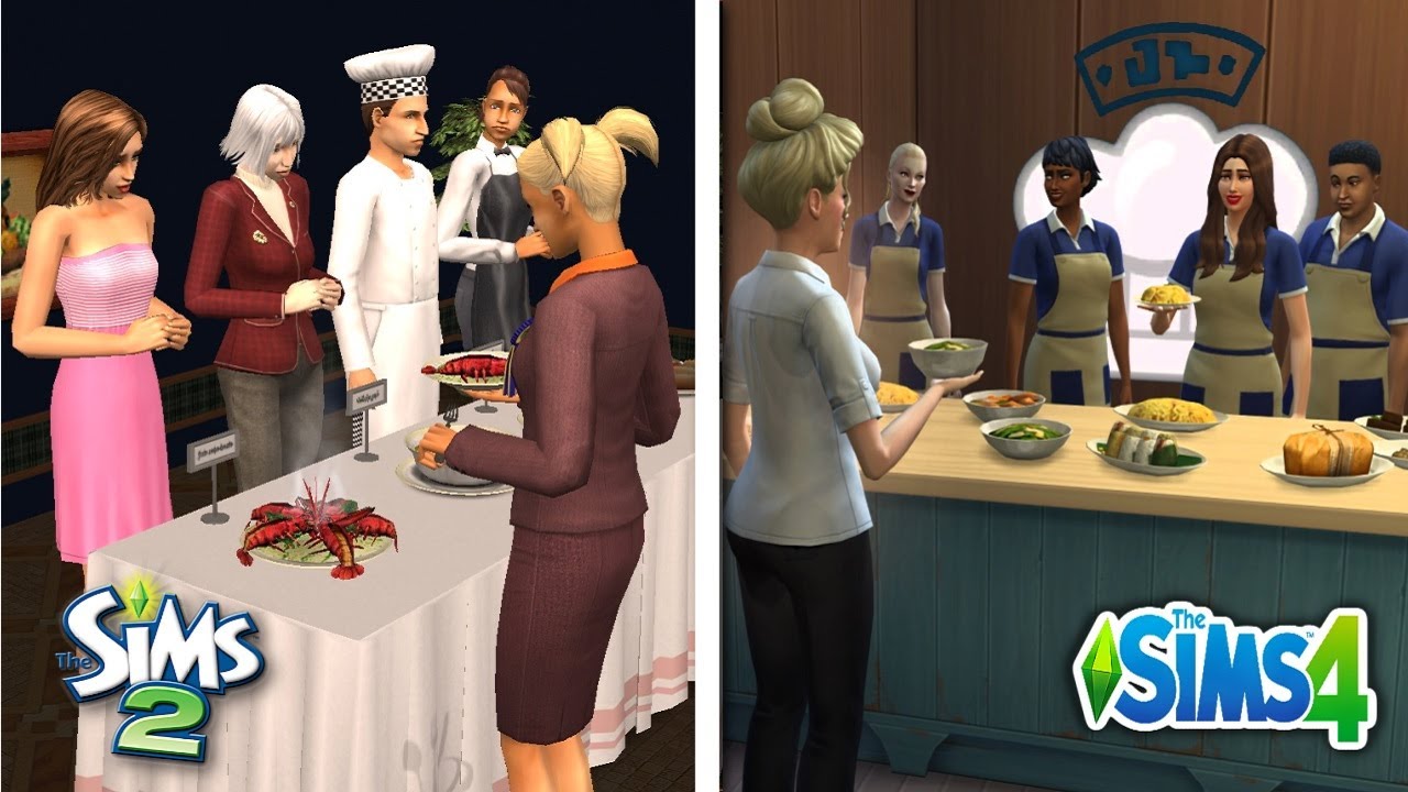 Sims 2 против Sims 4 — кулинарное соревнование