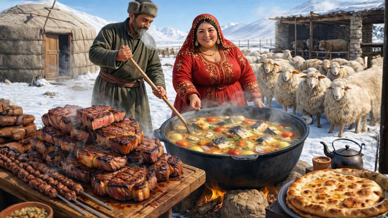 Surviving −70°C While Cooking in a Snow Camp | Extreme Afghan Mountain Life