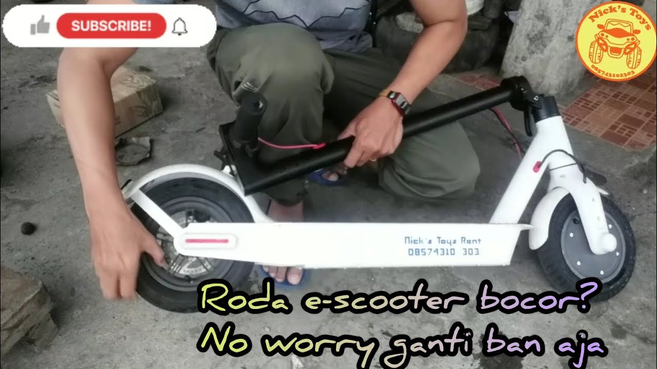 Tutorial ganti ban belakang otoped listrik / e-scooter 10 inch mirip Mijia #nickstoysrent
