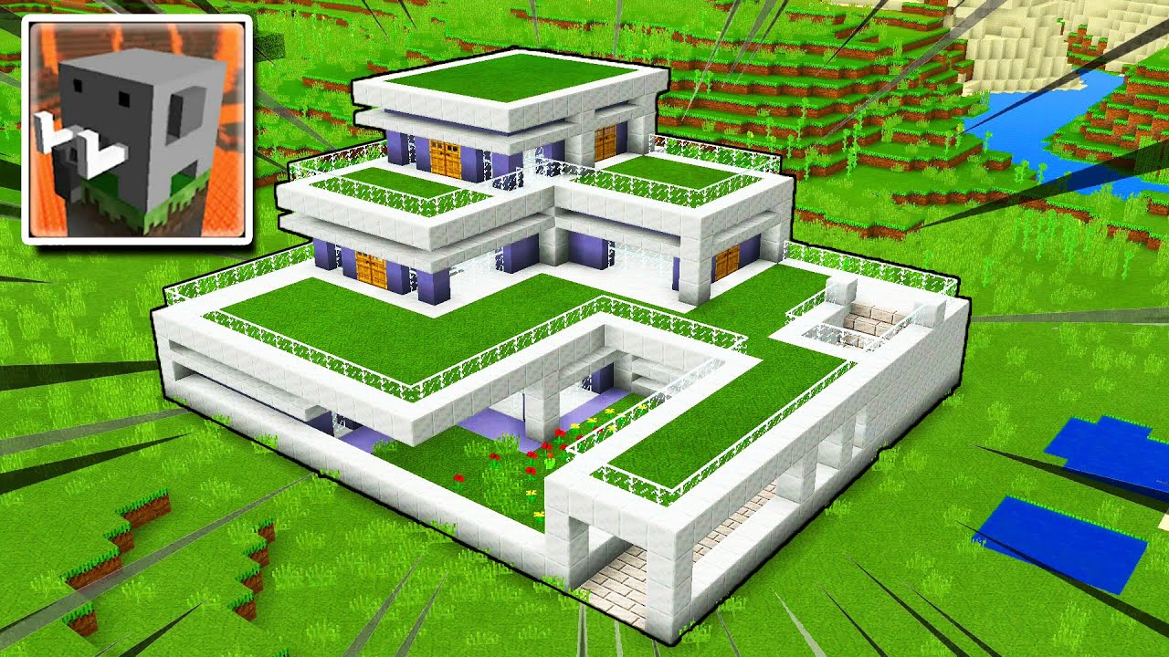 Easy Craftsman: Large Modern House Tutorial - How to Build a House in Craftsman: Building Craft