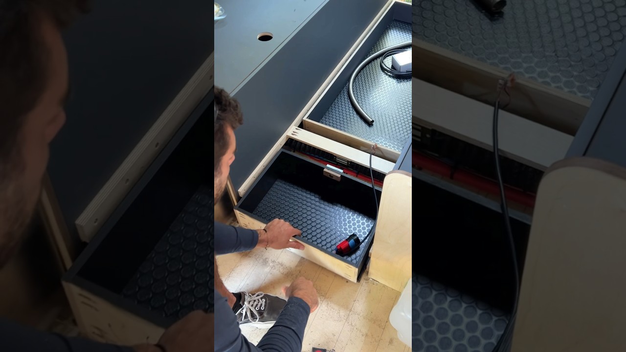 Электрический скрытый магнитный ящик весом 150 фунтов #vanlife #vanbuild #vanconversion