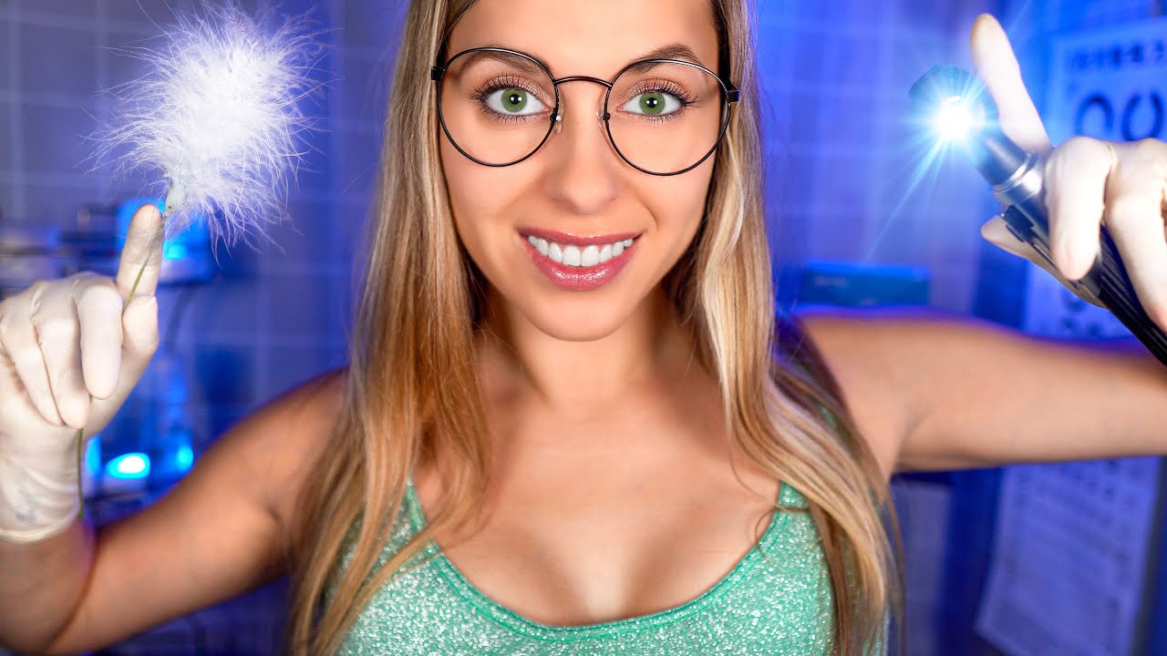 ASMR ear Unclogging, Ear Cleaning, Tuning Fork, Hearing test - Whispered roleplay for SLEEP