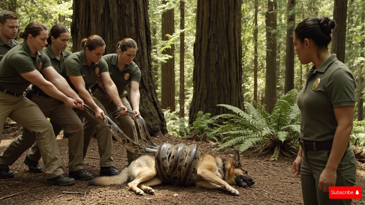 animal rescue :Brave Puppy Gets Help to Save Mother German Shepherd From Giant Snake